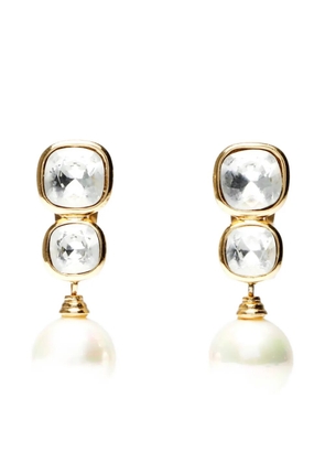 Christian Dior Pre-Owned 1970-1990 rhinestone clip-on earrings - Gold