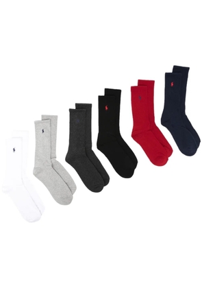 Polo Ralph Lauren Polo Pony ribbed-knit socks (pack of six) - Black