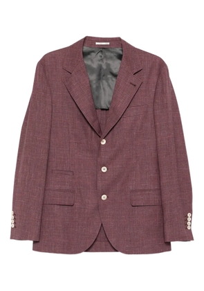 Brunello Cucinelli check single-breasted blazer - Red