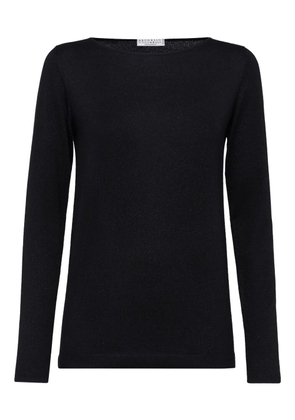 Brunello Cucinelli cashmere-blend boat-neck jumper - Black