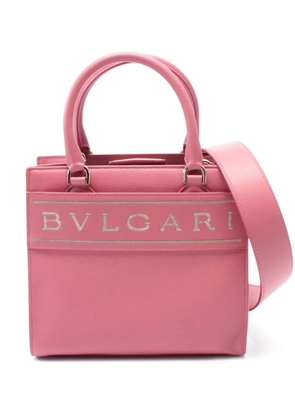 Bvlgari Pre-Owned 2010s logo-embroidered leather tote bag - Pink