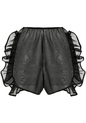 Ioana Ciolacu Peony ruffle-trim cotton shorts - Black