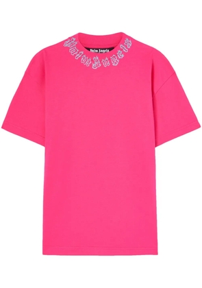 Palm Angels neck-logo T-shirt - Pink