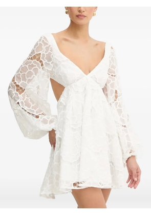Bardot floral-lace cut-out dress - White
