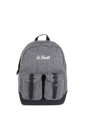 MC2 Saint Barth herringbone-pattern buckle-detail backpack - Grey