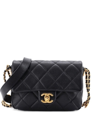 CHANEL Pre-Owned Twist Your Buttons Flap Bag Quilted Caviar Small crossbody bag - Black