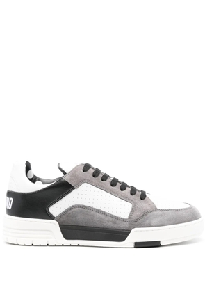 Moschino panelled leather sneakers - White