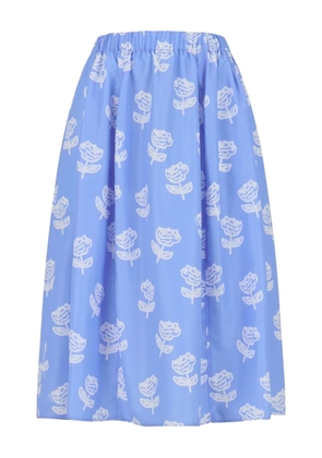 Marni floral-print midi skirt - Blue
