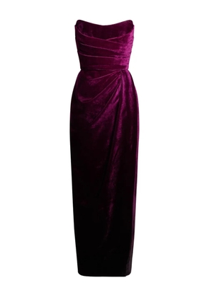 Elie Saab velvet midi dress - Purple