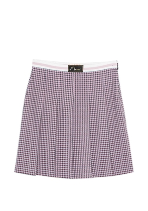 Marni check-patten pleated skirt - Pink