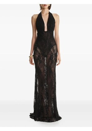 2310 STUDIO halterneck sequin maxi dress - Black