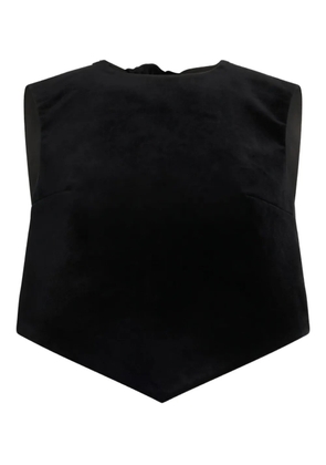 Patou bow-detail sleeveless top - Black
