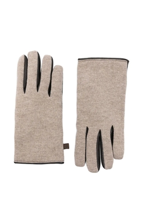 Jacob Cohën leather paneled gloves - Neutrals