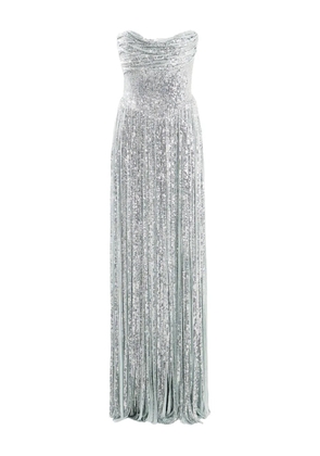 Ana Radu fringed-detail maxi dress - Silver