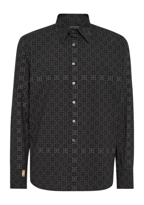 Billionaire checks silver cut shirt - Black