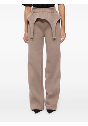 HAMZA Goddess garter-strap track pants - Neutrals