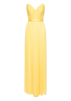 CRISTALLINI Pandora pleated silk dress - Yellow
