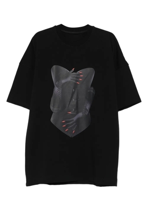 HAMZA corset-print T-shirt - Black