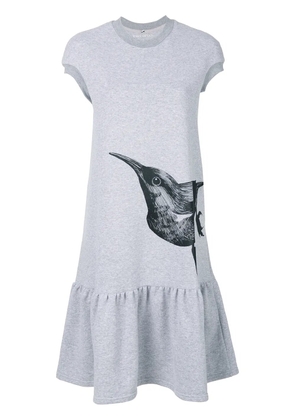 Ioana Ciolacu bird print T-shirt dress - Grey