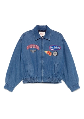 Maje embroidered denim jacket - Blue
