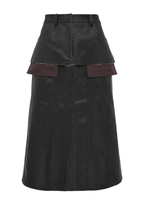 RE CODE layered midi skirt - Brown