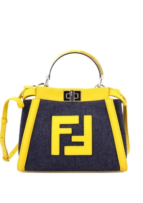 Fendi Pre-Owned Peekaboo Bag Denim with FF Leather Applique Mini satchel - Blue