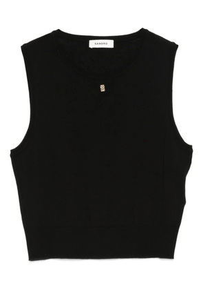 SANDRO sleeveless round-neck tank top - Black