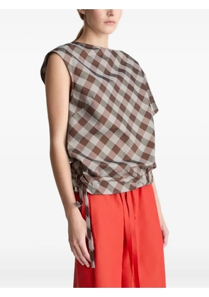 Lee Mathews Teresa check-pattern blouse - Brown