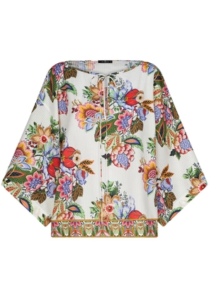 ETRO floral-print draped blouse - Neutrals