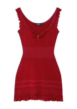 Versace ruffled ribbed dress - Red
