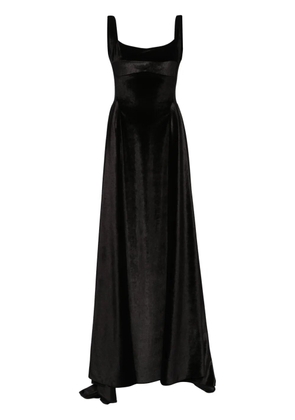 Atu Body Couture V-back velvet gown - Black