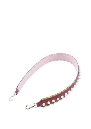Fendi Pre-Owned 2010s Strap You faux-pearl scalloped leather shoulder strap - Red