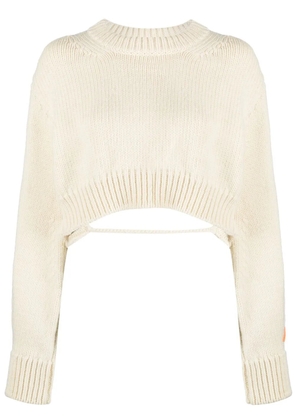 Heron Preston open-back cropped wool jumper - White