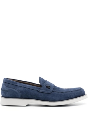 Baldinini logo-plaque suede loafers - Blue