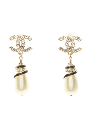 CHANEL Pre-Owned 1986-1988 interlocking-CC earrings - Gold