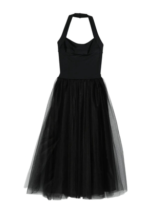 Atu Body Couture halterneck tulle-skirt midi dress - Black