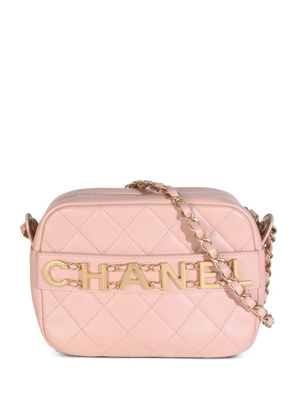 CHANEL Pre-Owned small logo-lettering quilted cross body bag - Pink