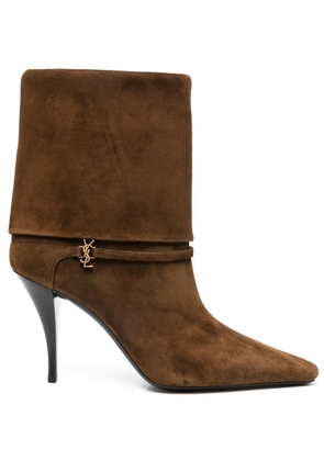 Saint Laurent 85mm folded boots - Brown