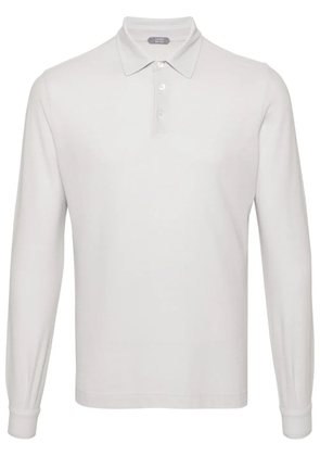 Zanone long-sleeve cotton polo shirt - Grey
