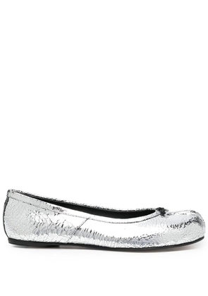 Maison Margiela Tabi mirror-effect ballerina shoes - Silver