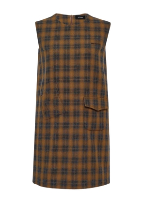 We11done check sleeveless jumpsuit - Brown