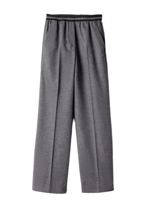 Miu Miu elasticated-waistband straight trousers - Grey