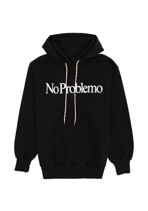 NO PROBLEMO logo drawstring hoodie - Black