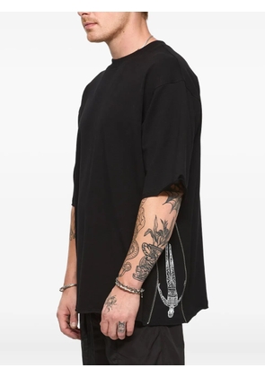HAMZA zip-detail graphic t-shirt - Black