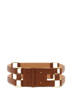 Elisabetta Franchi double band metal belt - Brown