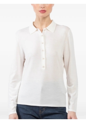 Allude buttoned collared polo shirt - White