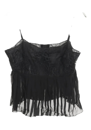 CHANEL Pre-Owned lace-pleated camisole - Black