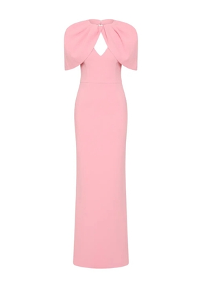 Rebecca Vallance Xena petal-sleeve keyhole gown - Pink