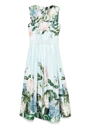 NISSA floral-print taffeta midi dress - Blue