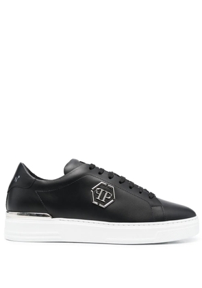 Philipp Plein Hexagon low-top leather sneakers - Black